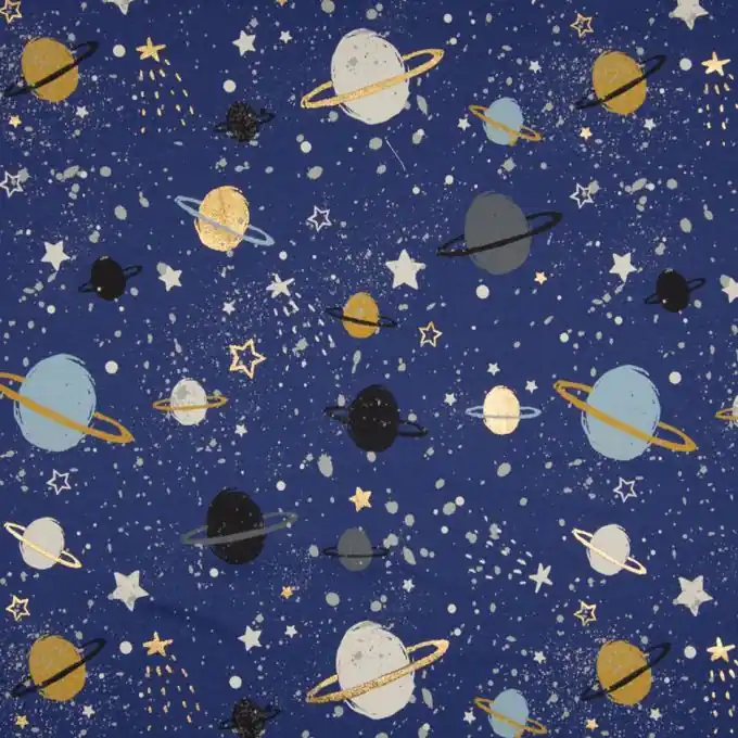 Jerseystoff Baumwolle Blau Galaxy Hochwertig