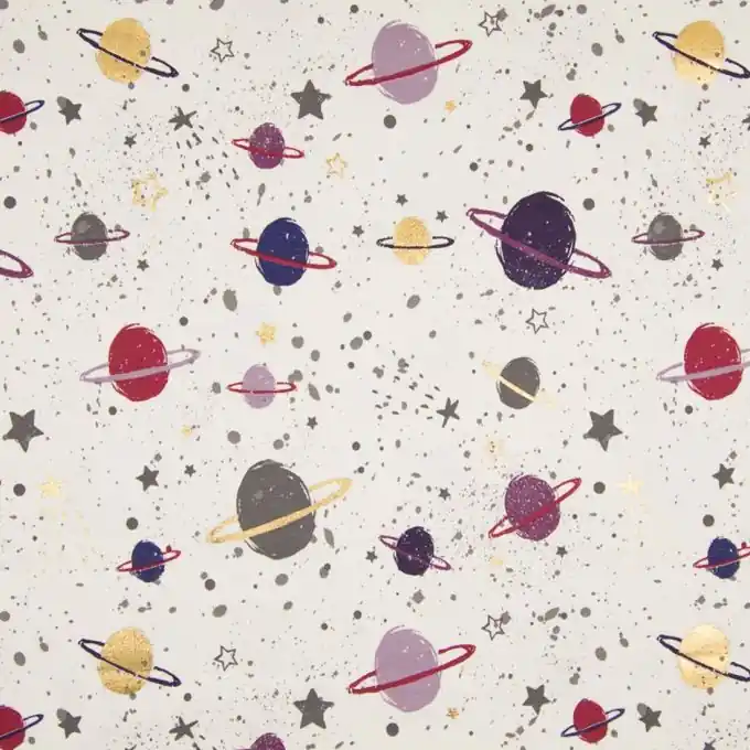 Schnäppchen Jerseystoff Baumwolle Ecru Galaxy