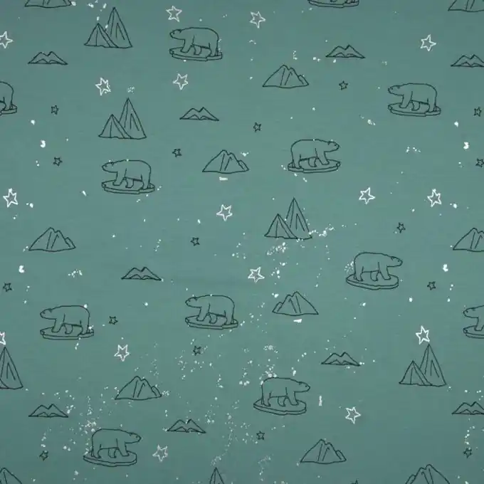 Baumwolljersey Grün Bären Neuheit