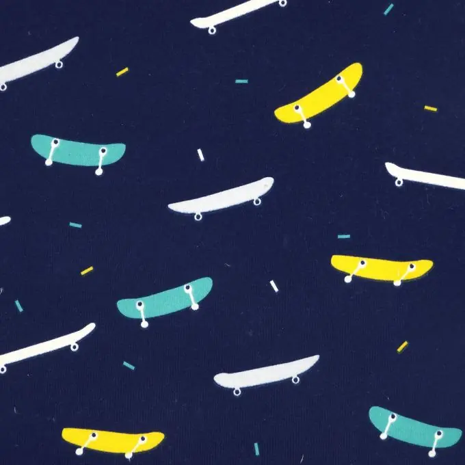 Sweatshirt en molleton avec motif de planche à roulettes en couleur marine Premium