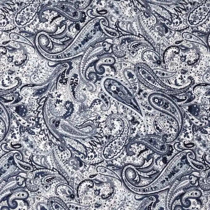 Popeline Paisleymuster Blau Heute Kaufen