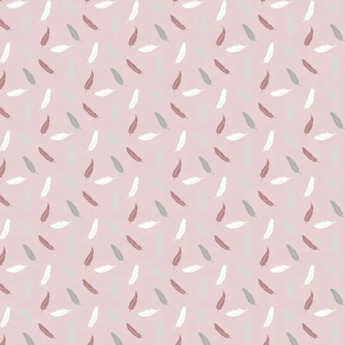 Rabatt Popeline Baumwollstoff Rosa Federn