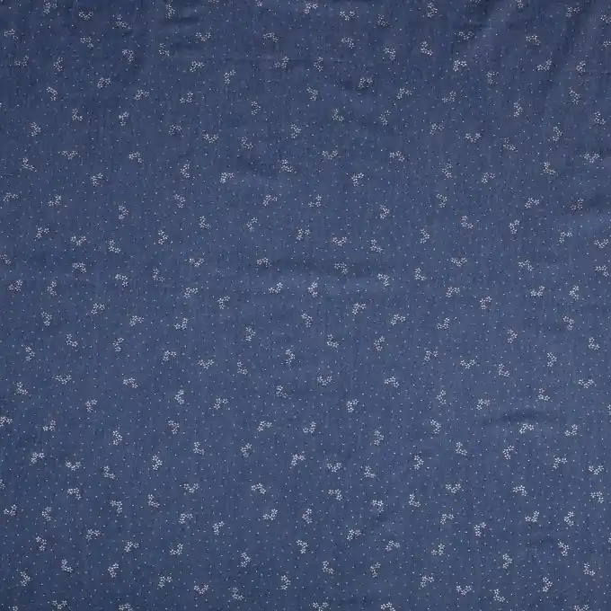 Jeansstoff Silberne Punkte Mengenrabatt