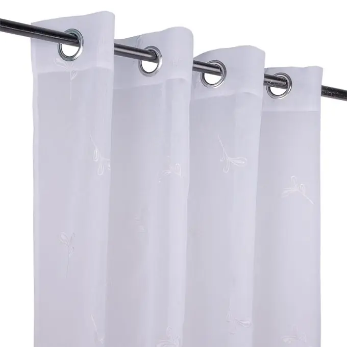 Vorhang Albane bestockt Blätter weiß Kostenfreie Lieferung