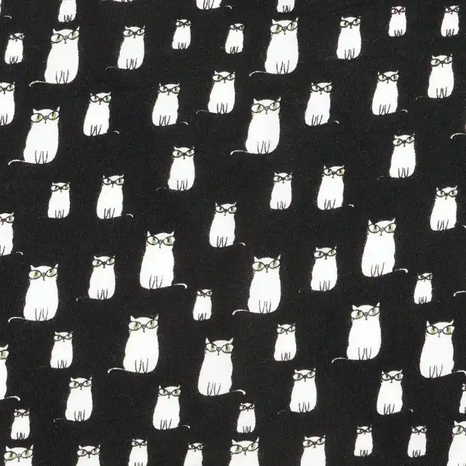 Baumwolljersey Schwarz Katzen Sofort Bestellen