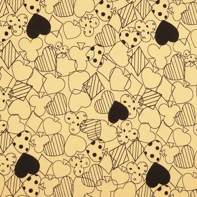 Abverkauf Baumwolljersey Senfgelb Karten