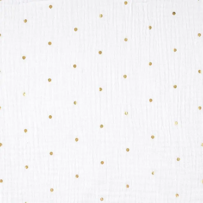 Ab Werk Musselin Weiss/Gold Punkte