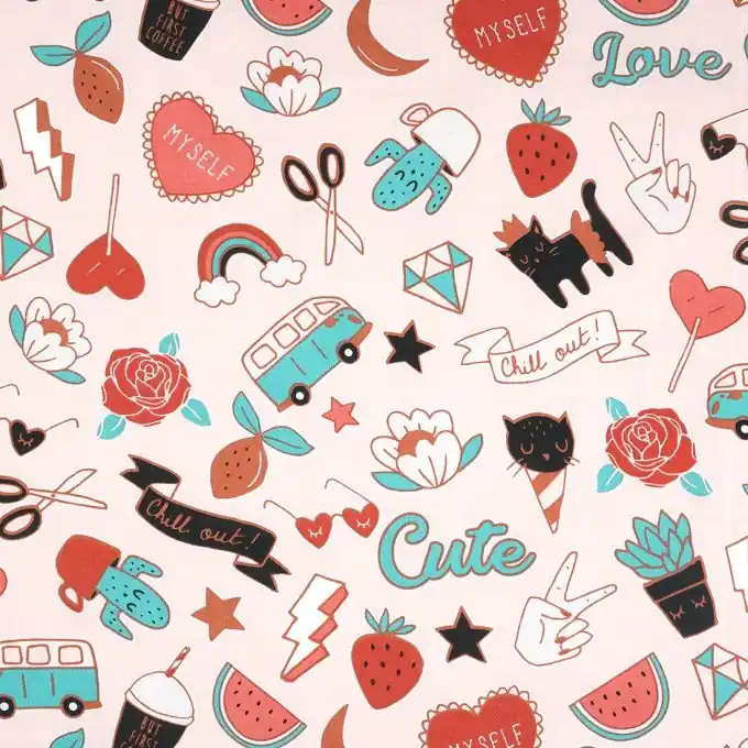 Bestseller Cretonne Pin Love Rosa