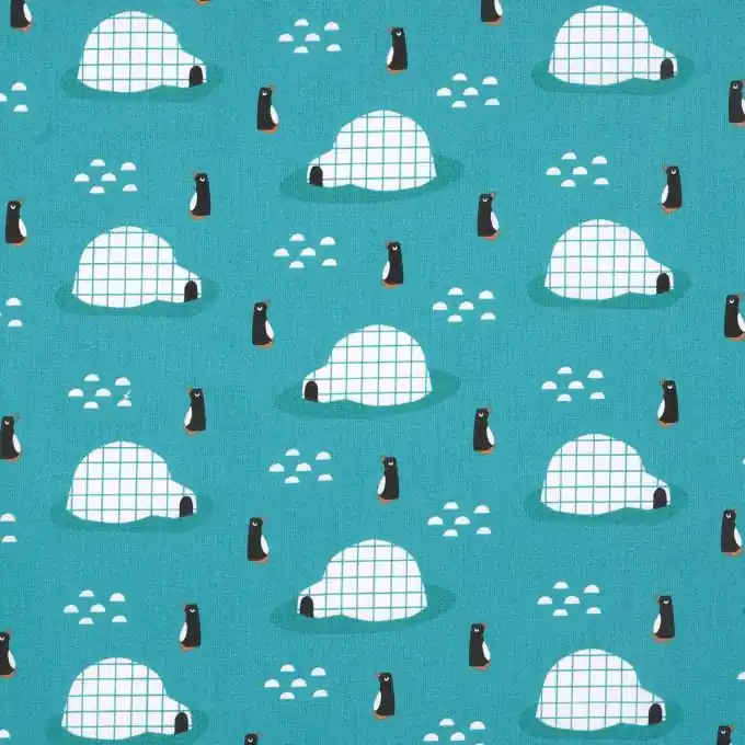 Versand Am Gleichen Tag Stoff Cretonne Maliki Igloo Türkis