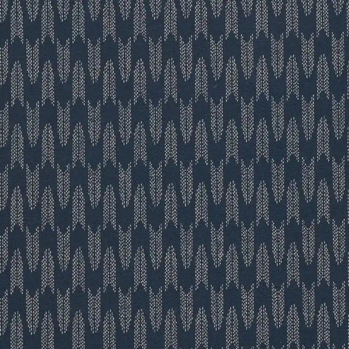 Popeline Baumwolle Wellenmotiv Indigo Knallerangebot