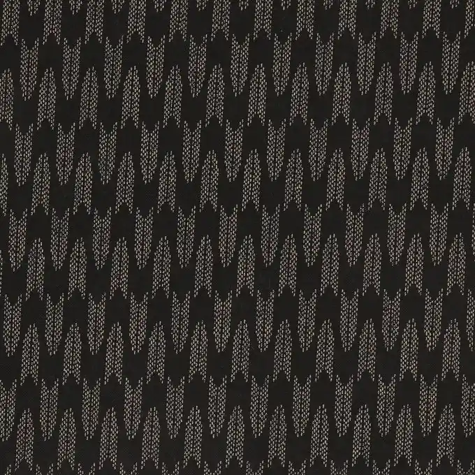 Sale Popeline Baumwolle Wellenmotiv Schwarz