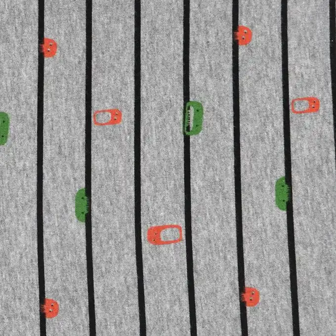 Sweatshirtsstoff Grau Monster Neu