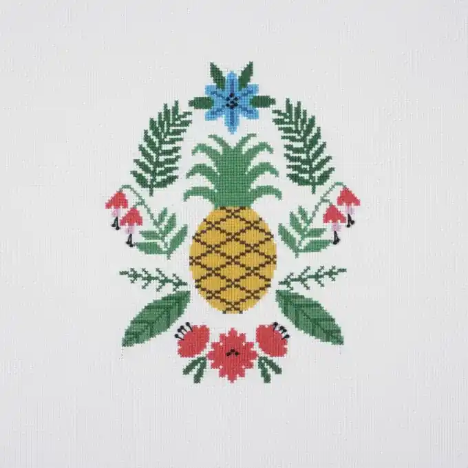 Ananas Stickset 18x27cm Stoff 35cm Stickerei Kit Handgefertigt