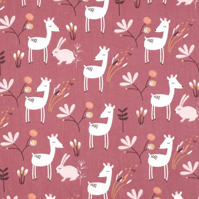 Baumwollstoff Rehmotive Solange Der Vorrat Reicht