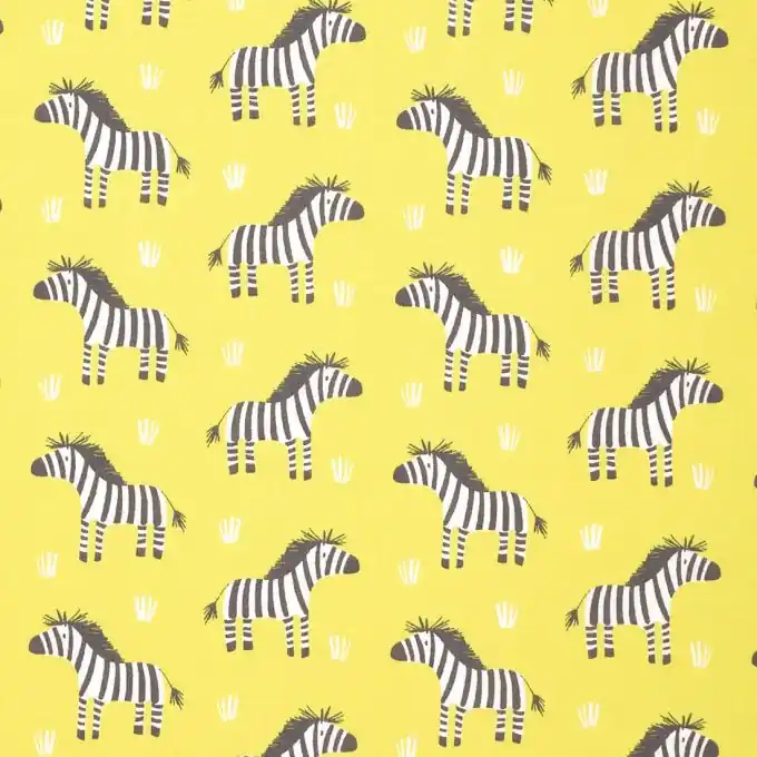 Original Baumwollstoff Zebramuster Gelb