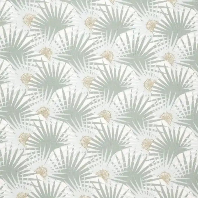 Direktkauf Baumwollstoff Palmenmuster Grün