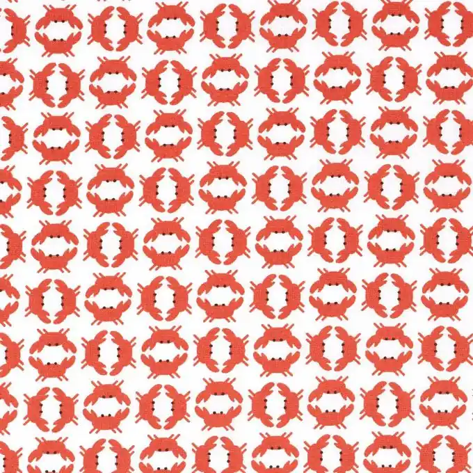 Baumwollstoff Krabbenmuster Rot Jetzt Zugreifen