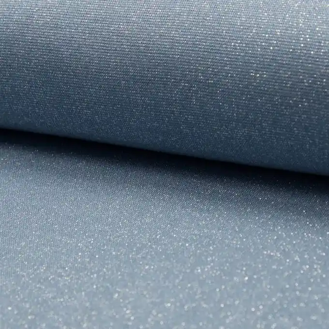 Jersey-Tubularbündchen Lurex Blau 33cm Neu Im Sortiment