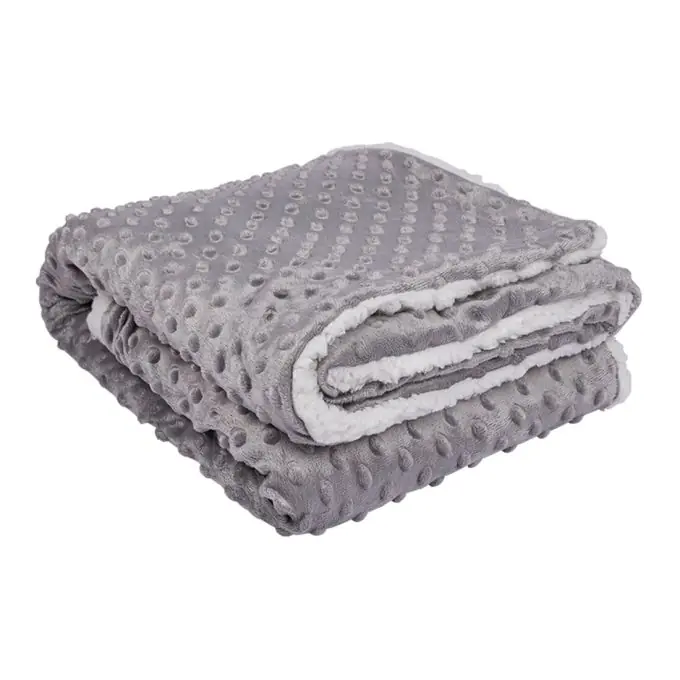 Schneller Versand Babydecke Minky Grau 100 x 130 cm