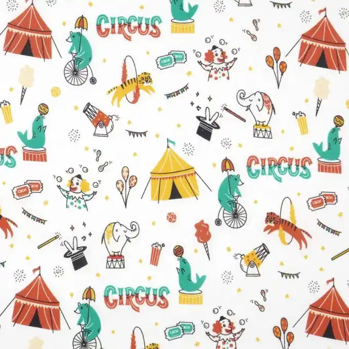 Top-Angebot Baumwollstoff Zirkus Bunt