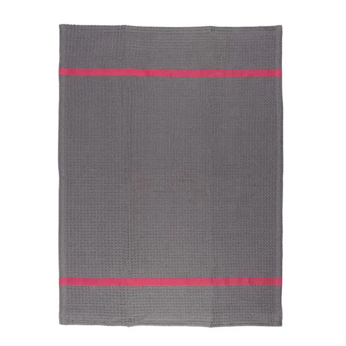 Jetzt Zugreifen Set mit 2 Grauen Geschirrtüchern: Waffelmuster & Streifen (50x70cm)