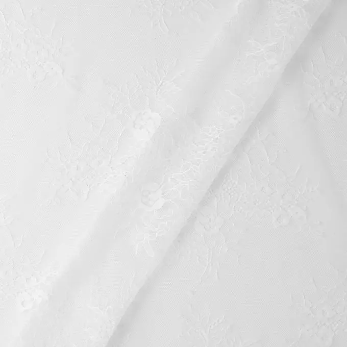 Spitzenstoff Weiss Blumenmotiv Mengenrabatt