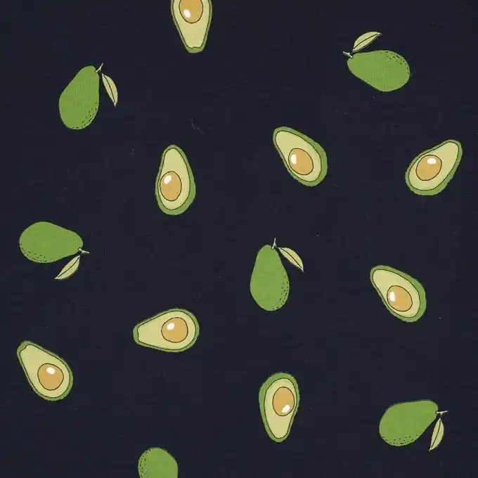 Jerseystoff Marineblau Avokado Schnäppchen