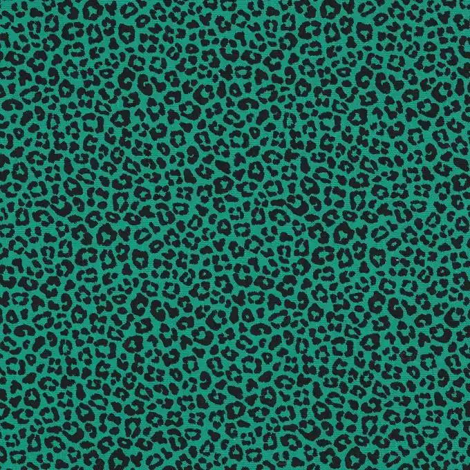 Baumwolljersey Leopardenmotiv Blaugrün Original