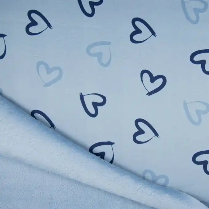 Bestpreis Sweatshirtstoff Blau Herzen