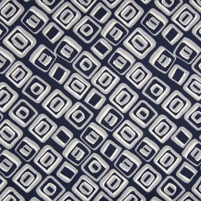 Twill Viskose Karos Marineblau Must-Have