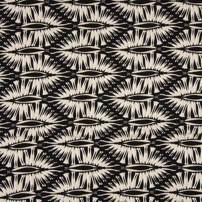 Popeline Viskose Ethno-Muster Beige Preiswert