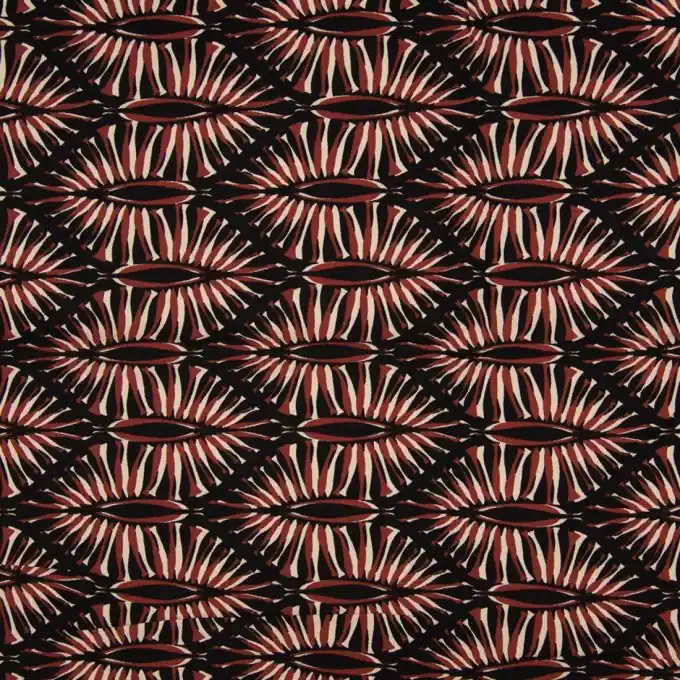 Direkt Vom Hersteller Popeline Viskose Ethnomuster Braun