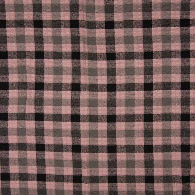 Popeline Viskose Karos Rosa Heißes Angebot