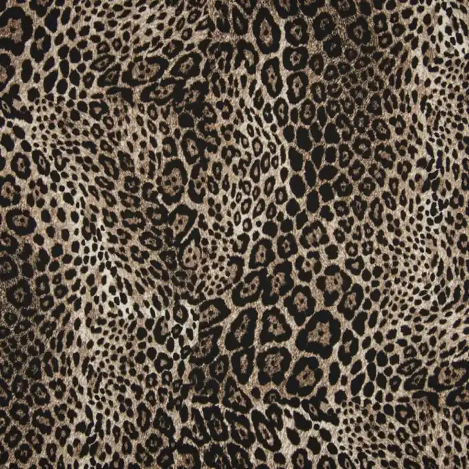 Crêpestoff Georgette Leopard Billig