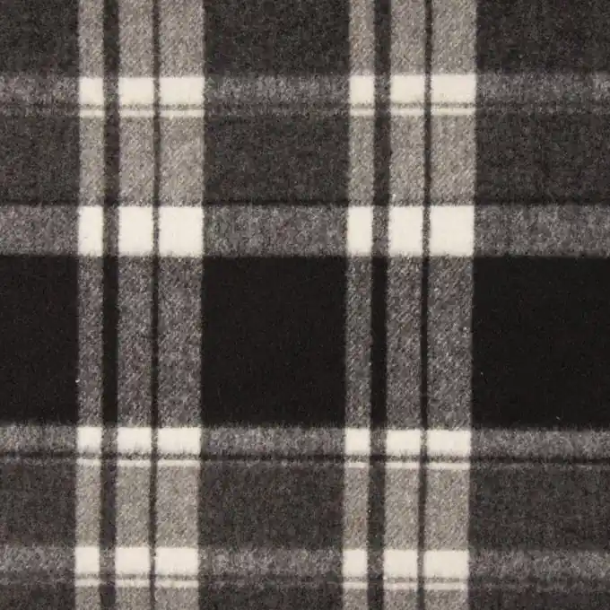 Sonderangebot Wollstoff Karos Schwarz