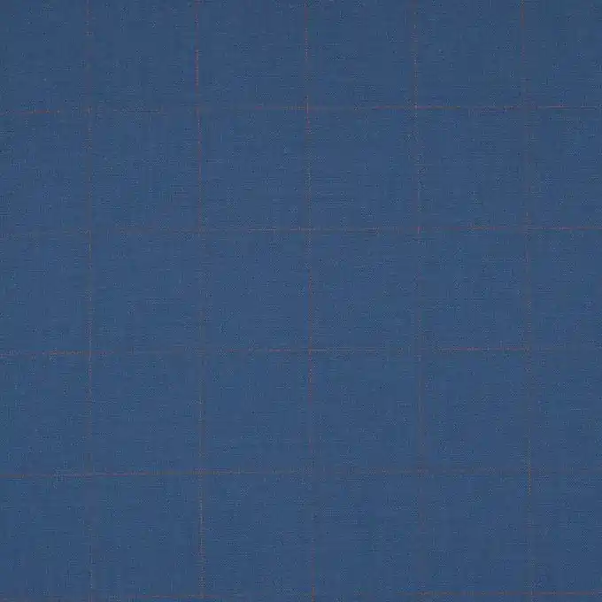 Wollstoff Blau/Kupfer Karos Nur Für Kurze Zeit