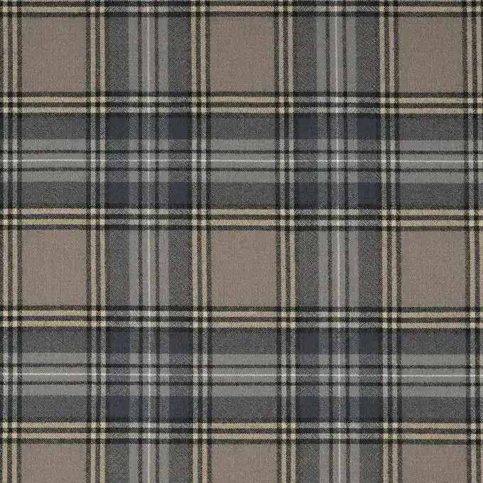 Wollstoff Stretch Karos Grau Sonderangebot