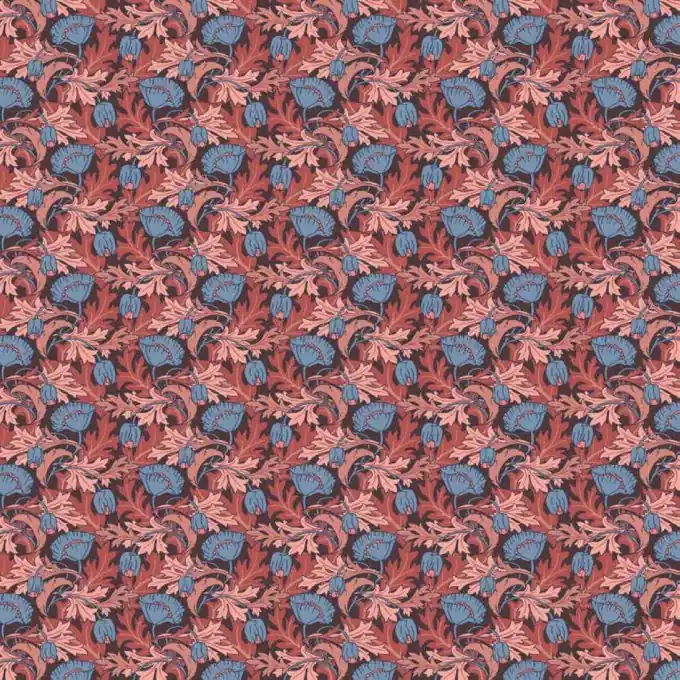 Baumwollstoff Liberty plume Poppy Terrakotta Billig