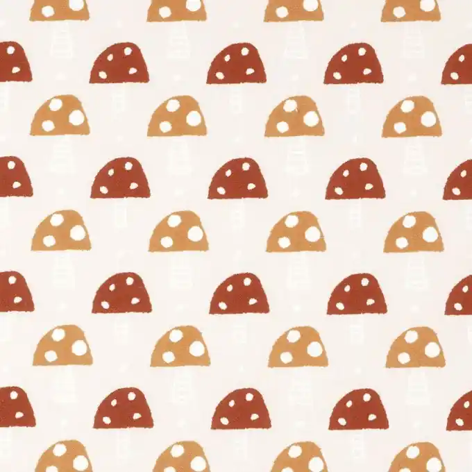 Kracherpreis Baumwollstoff beige Pilze