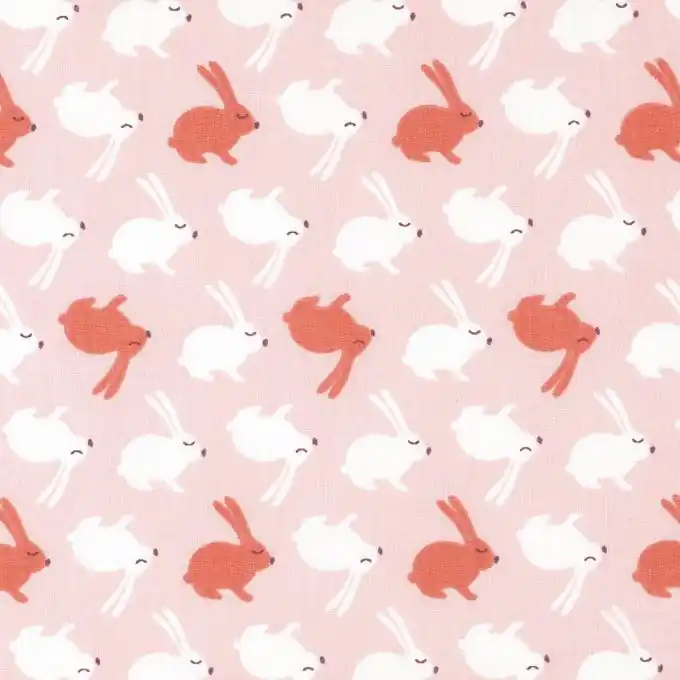 Neue Kollektion Baumwollstoff Rosa Hasen