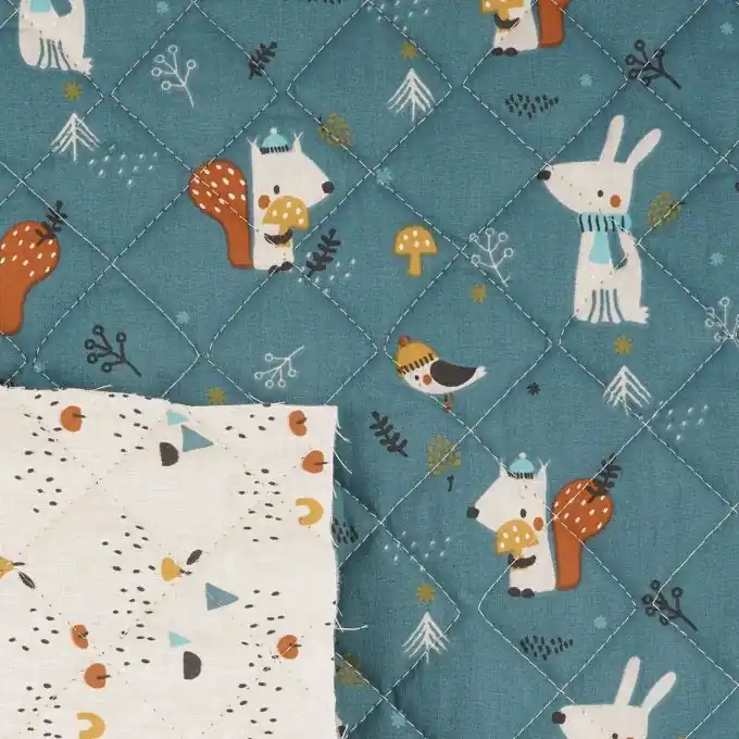 Steppstoff Blau Winterwald Günstig