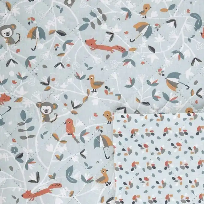 Begrenztes Angebot Steppstoff Blau Tiere