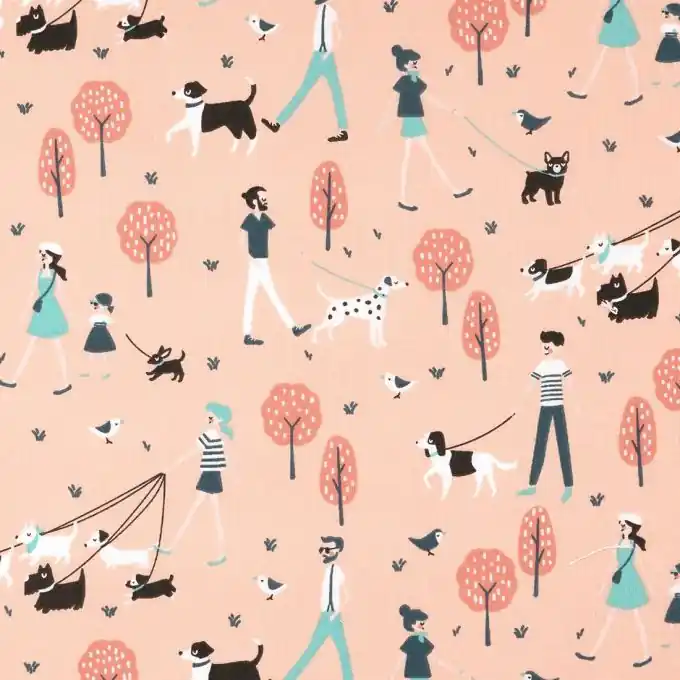 Baumwollstoff Promenade Rosa Original