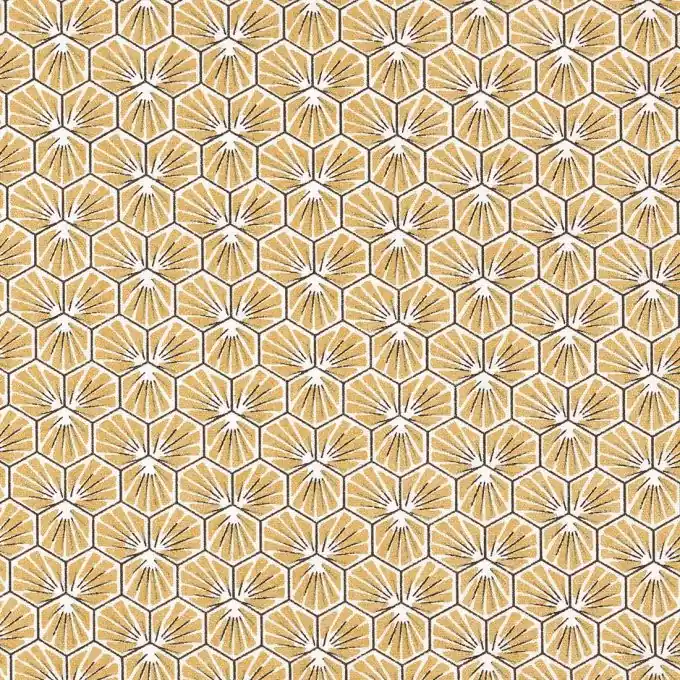 Baumwollstoff Riad Gold geometrisches Motiv Preisreduziert