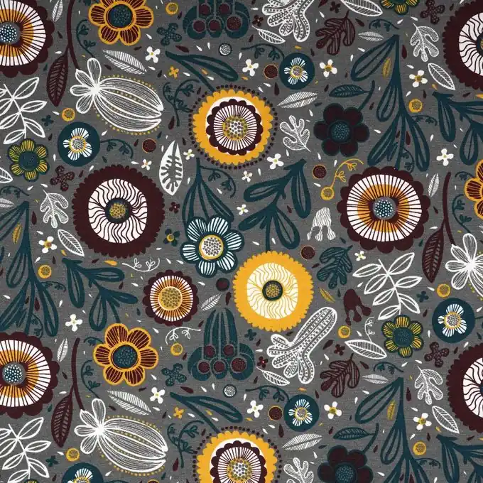 Preisknaller Dicker Baumwollstoff Botanic