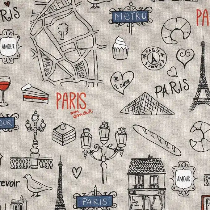 Neue Kollektion Dekostoff Paris Naturweiss
