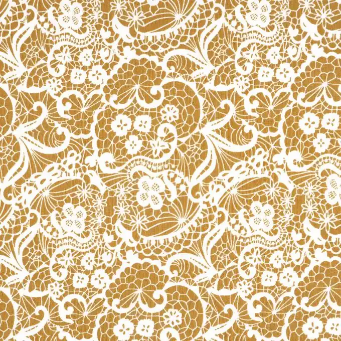 Ottoman-Stoff Spitzenmotiv Gelb Kracherpreis