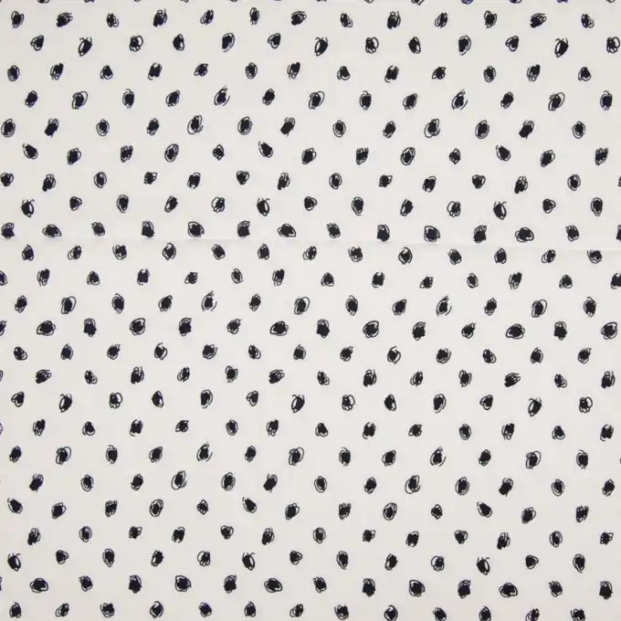 Popeline Viskosestoff, marineblau gepunktet Bestseller