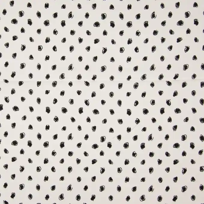 Preisreduziert Popeline Viskosestoff, schwarz gepunktet