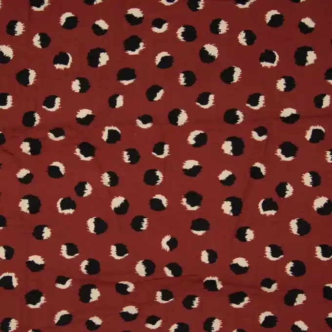 Popeline Viskosestoff zweifarbig gepunktet Kracherpreis